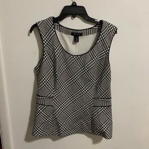 White House Black Market Houndstooth Blouse- Sz 14